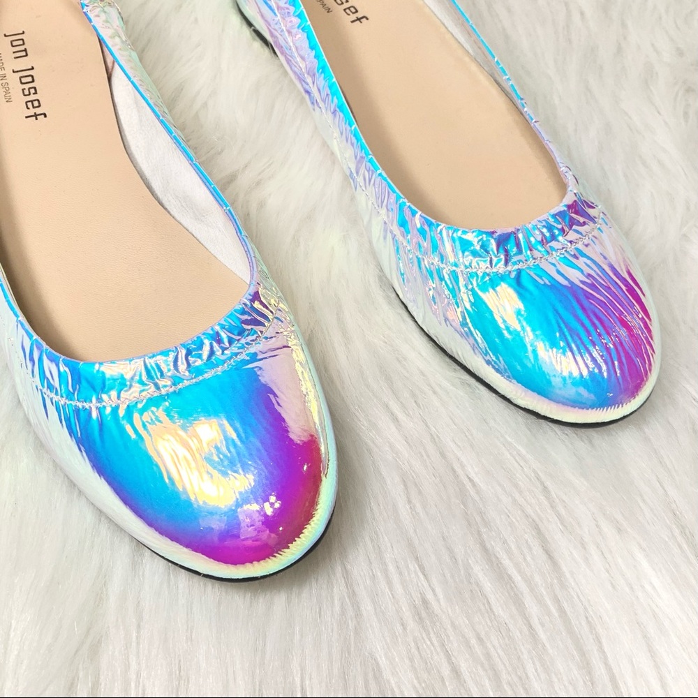 SOLD-Jon Josef Iridescent Crinkle Patent Flats {Spain} - Picture 2 of 10